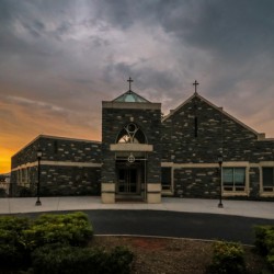 Cloudy Sunset at Church