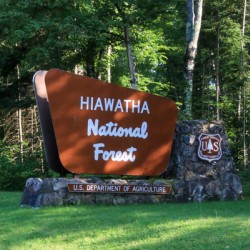 Hiawatha National Forest sign
