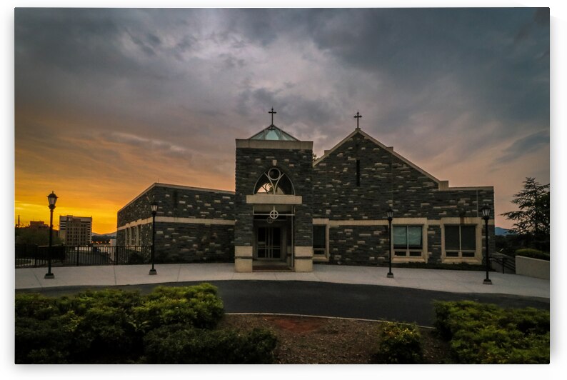 Cloudy Sunset at Church by Deb Beausoleil