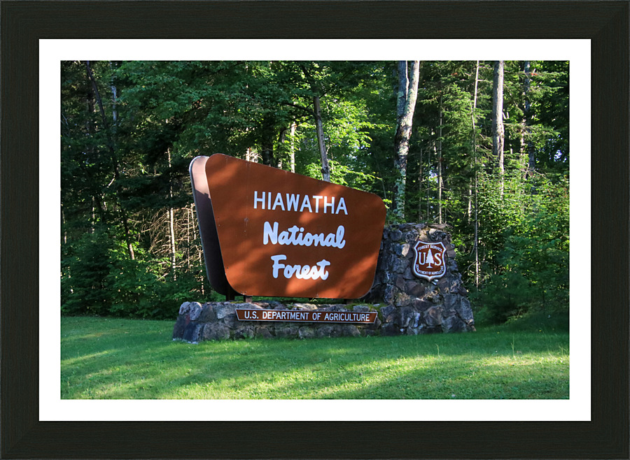Hiawatha National Forest sign Picture Frame print