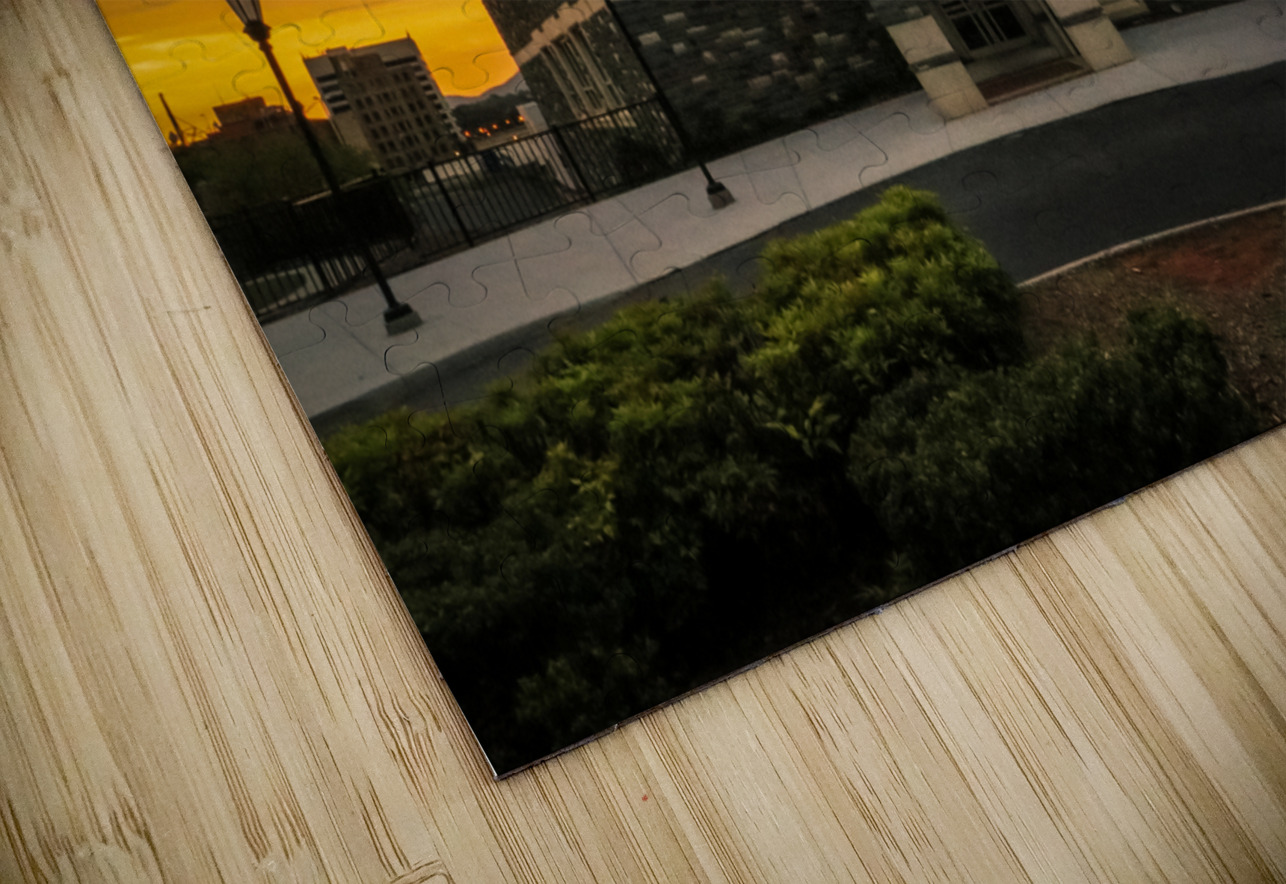 Cloudy Sunset at Church Deb Beausoleil Puzzle