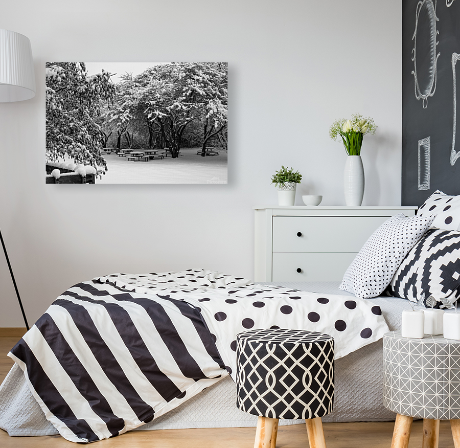 Picnic Under Snow Trees  Art