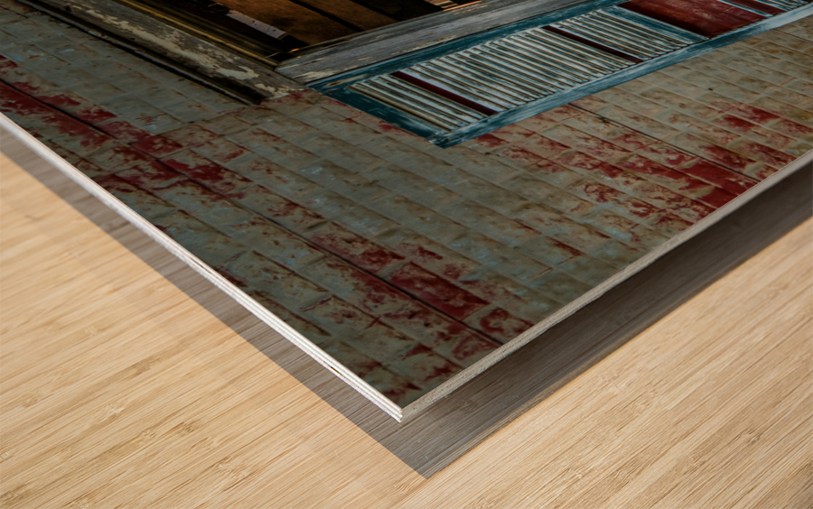 Outside Through the Window Wood print